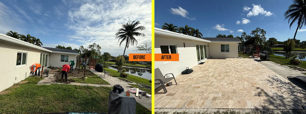 Patio before and after