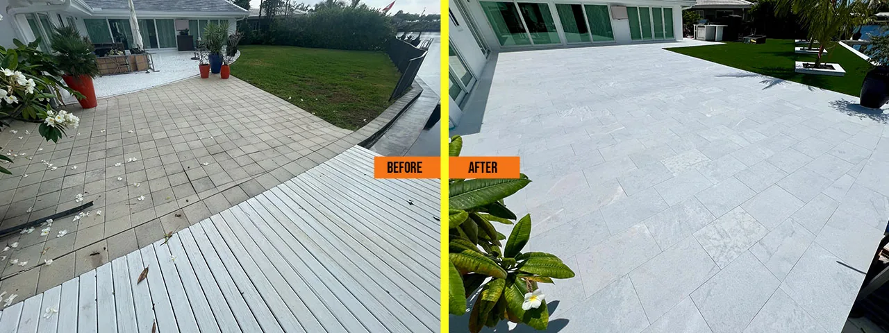 Yard before and after