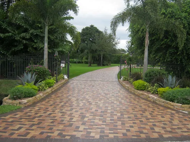 Brick paver driveway
