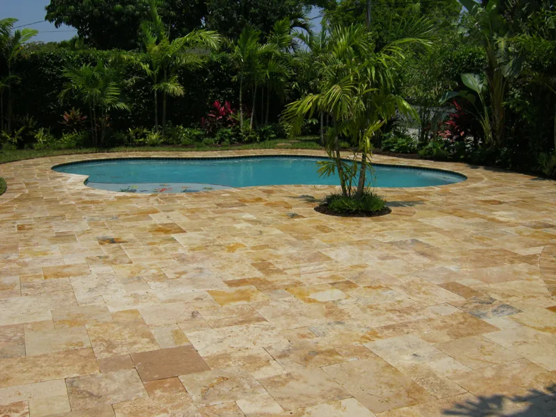 Travertine patio