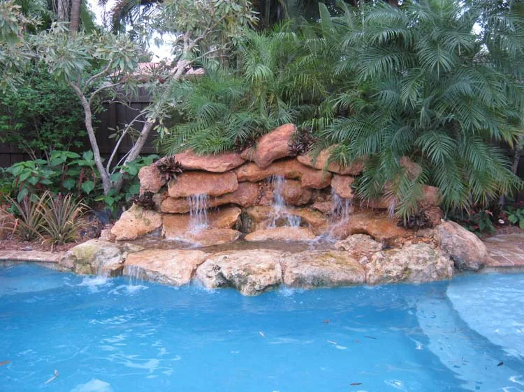 Rock waterfall spa