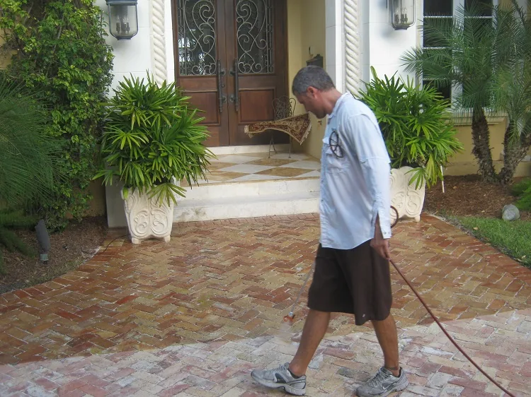 Driveway being cleaned